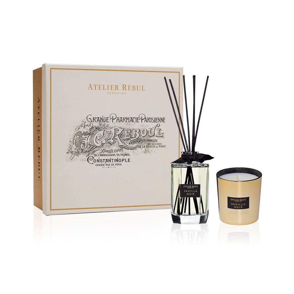 Vanilla Noir Fragrance Sticks and Scented Candle Giftset - Atelier Rebul