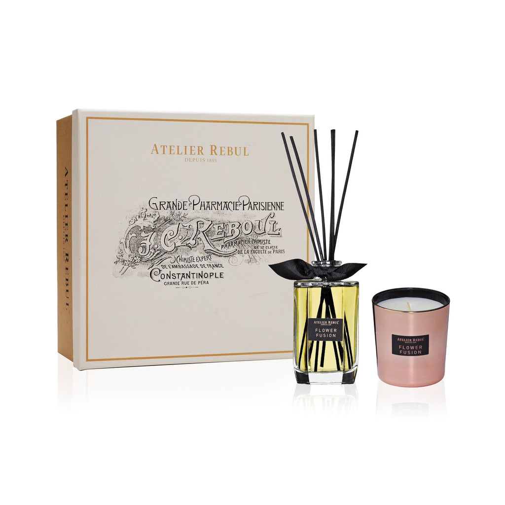 Flower Fusion Fragrance Sticks and Scented Candle Giftset - Atelier Rebul