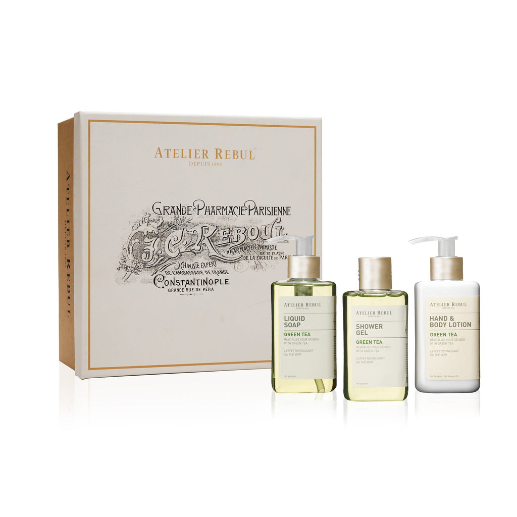 Green Tea Liquid Soap, Shower Gel and Hand & Body Lotion Giftset - Atelier Rebul