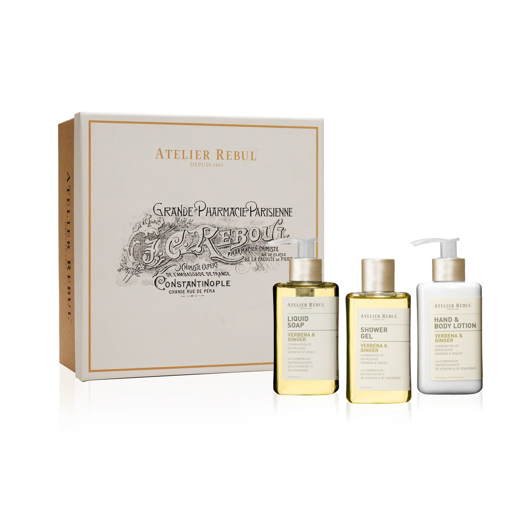 Verbena & Ginger Liquid Soap, Shower Gel and Hand & Body Lotion Giftset - Atelier Rebul
